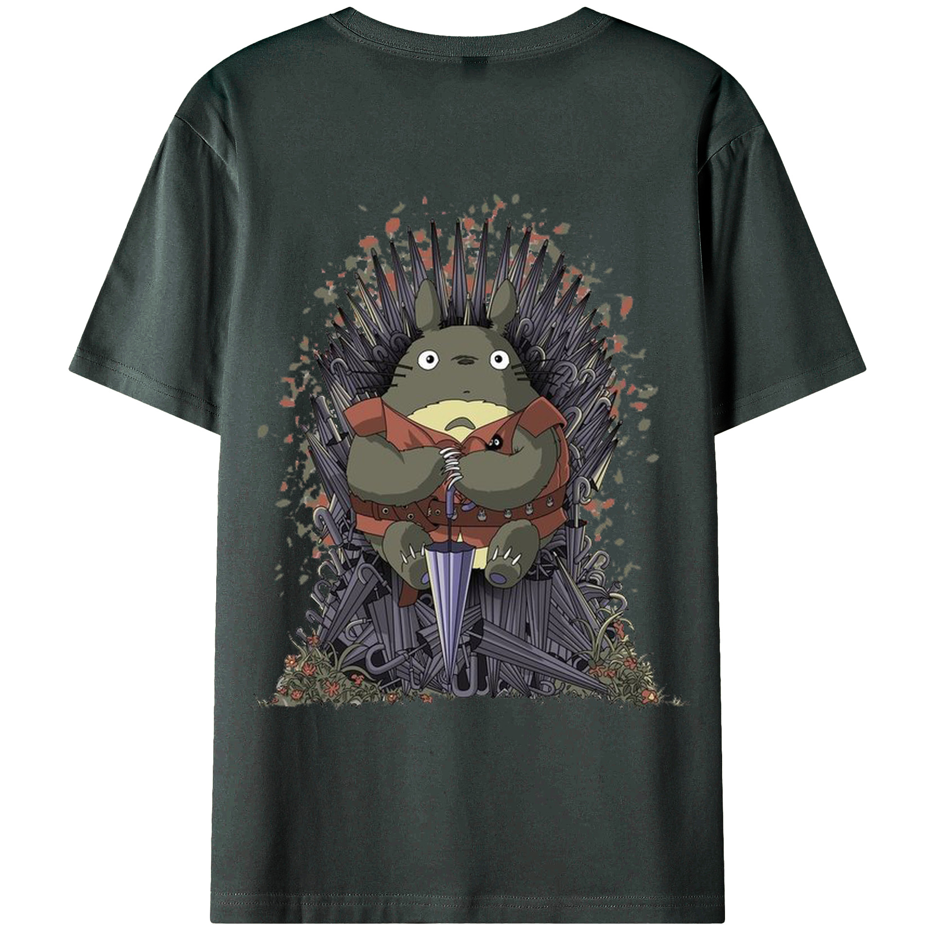 （画像用） となりのトトロ 草壁メイ 草壁サツキ My Neighbor Totoro Satsuki Kusakabe Mei Kusakabe 綿100％ メンズ半袖Tシャツ（バックプリント） 通気性